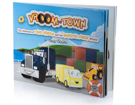 Vroom-Town: The Adventure of Tang Arnold and his Monster Truck Wheels - kidscars.ie