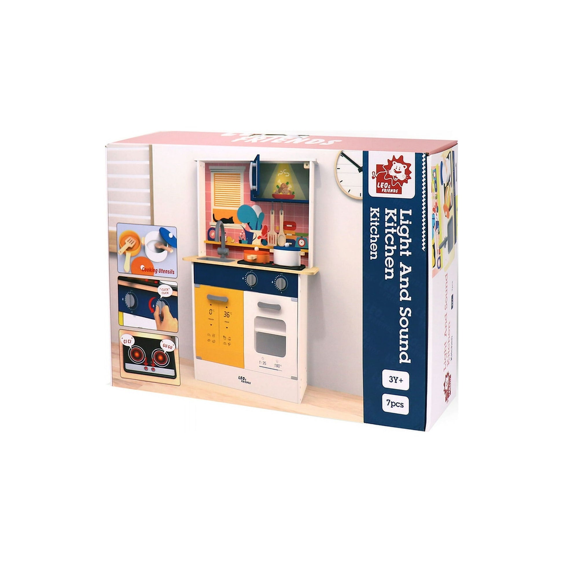 Wooden Light & Sound Kitchen Set Pretend Play Cooking 3+ - kidscars.ie - [Kids Electric Cars]