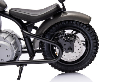 36V Electric Chopper Motor Cycle Ride on with Twist Grip Throttle | Grey - Age 7+ - kidscars.ie - [Kids Electric Cars]