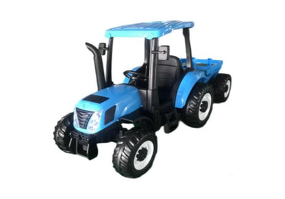 Exclusive 24V Electric Blue Tractor and Trailer Included - kidscars.ie