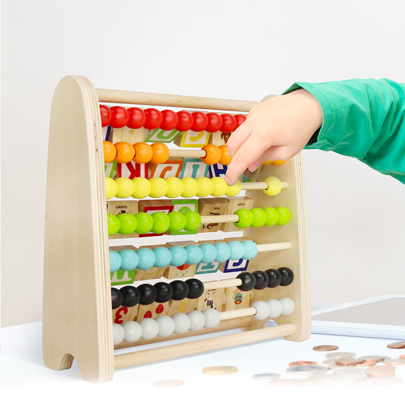 Wooden Double-Sided Alphabet Abacus 9-Piece Montessori Toy - kidscars.ie - [Kids Electric Cars]