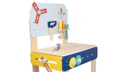 Master Workbench Adjustable Wooden Tool Bench with Play Tools for Kids 3+ - kidscars.ie - [Kids Electric Cars]