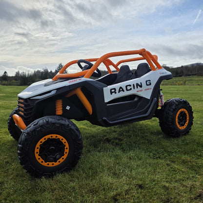 Extreme Two Seat 24V UTV Ride On Toy | White / Orange - kidscars.ie - [Kids Electric Cars]