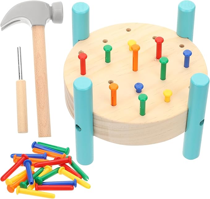 Wooden Hammer and Nail Hit Table