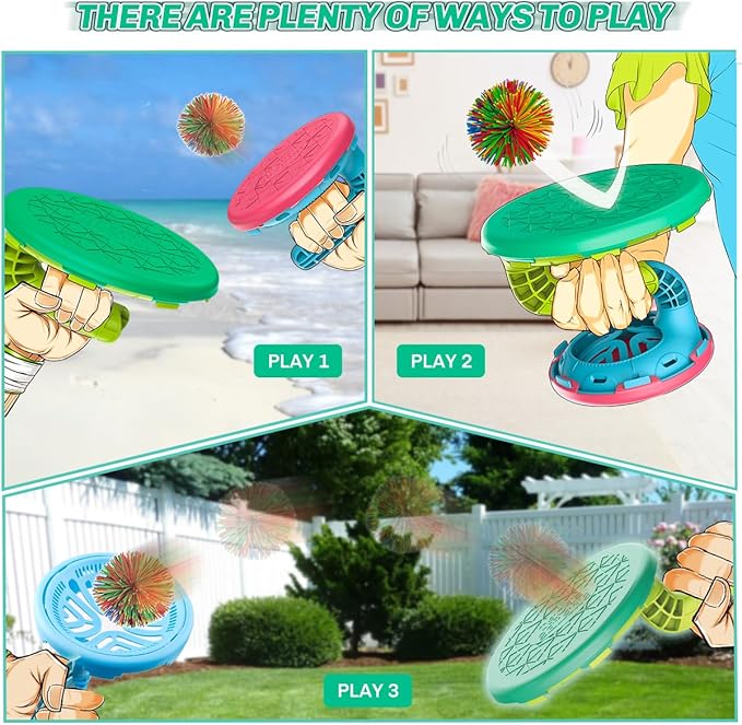 Paddle Ball & Toss Game Set for Kids 4 Paddles & Balls Outdoor Toy for Ages 6–12 - kidscars.ie - [Kids Electric Cars]