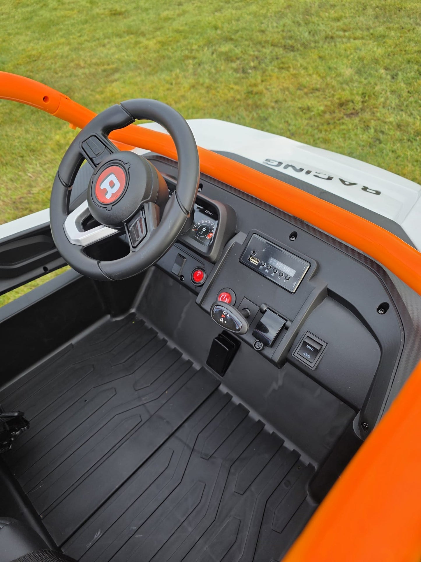 Extreme Two Seat 24V UTV Ride On Toy | White / Orange - kidscars.ie - [Kids Electric Cars]