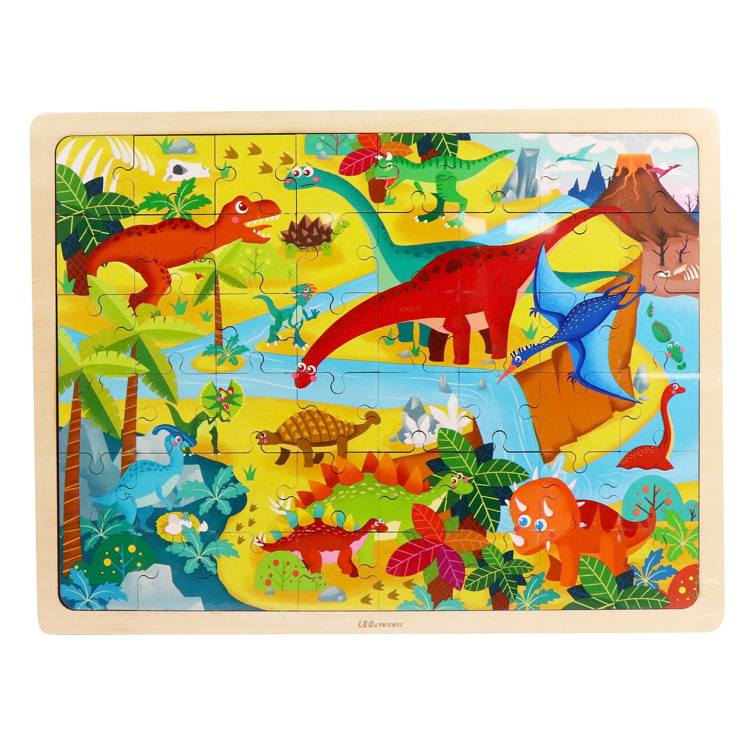 Dinosaur World Wooden Puzzle 48-Piece Educational Set for Kids 3+ - kidscars.ie - [Kids Electric Cars]