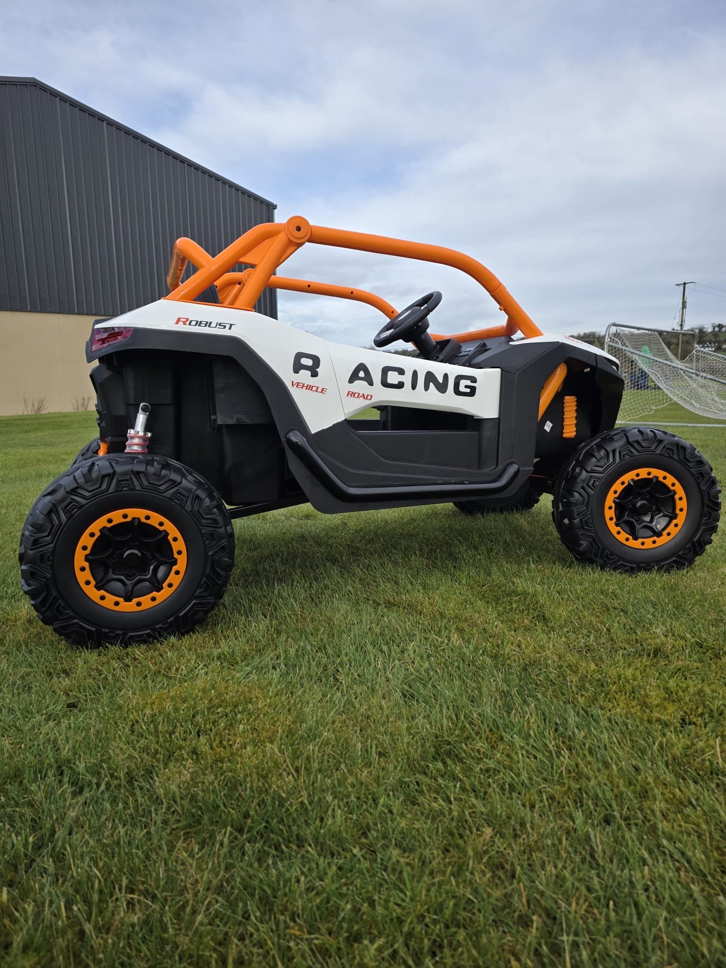 Extreme Two Seat 24V UTV Ride On Toy | White / Orange - kidscars.ie - [Kids Electric Cars]