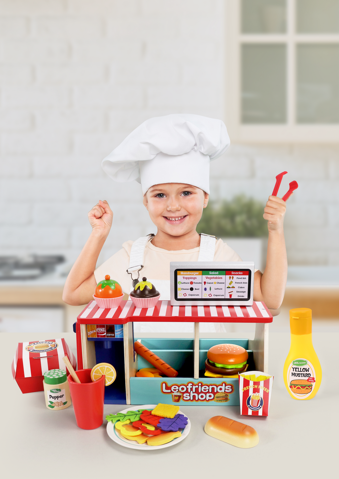 40-Piece Wooden Play Food Set Snack Shop with Drink Dispenser Ages 3+ - kidscars.ie - [Kids Electric Cars]