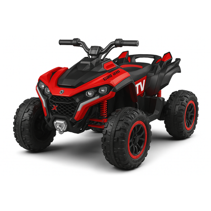 Super Power Electric Quad Ride On ATV | 24V - Red - kidscars.ie - [Kids Electric Cars]