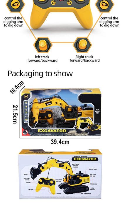 ZMX Engineering Excavator Toy with Remote Control - kidscars.ie - [Kids Electric Cars]