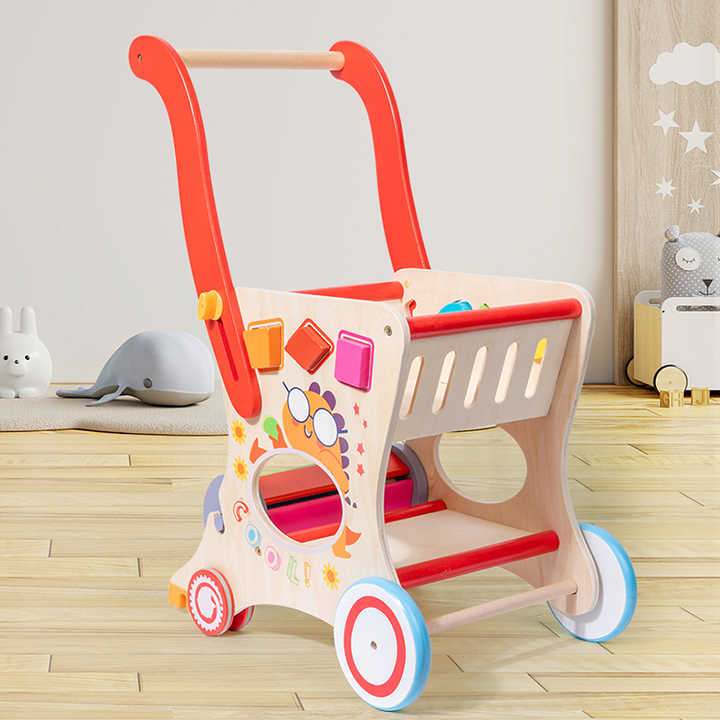 Wooden Pretend Play Shopping Cart
