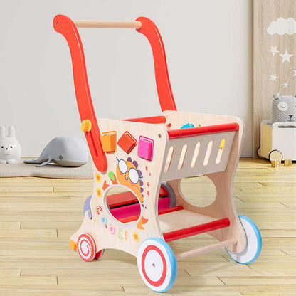 Wooden Pretend Play Shopping Cart