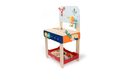 Master Workbench Adjustable Wooden Tool Bench with Play Tools for Kids 3+ - kidscars.ie - [Kids Electric Cars]