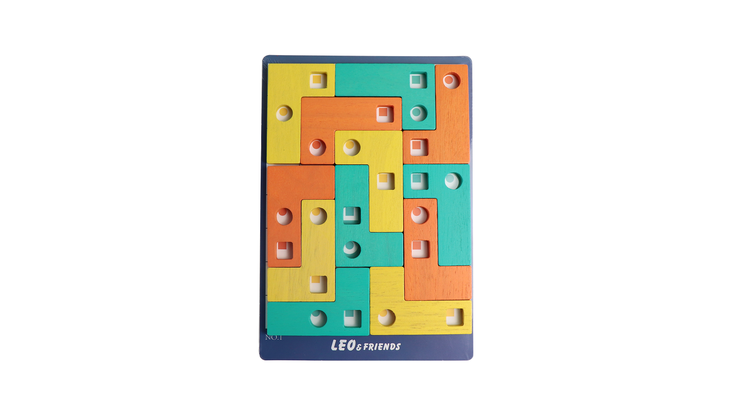 Wooden L-Shaped Geometric Matching Game 30 Challenge Cards, Magnetic Puzzle for Kids 3+ - kidscars.ie - [Kids Electric Cars]