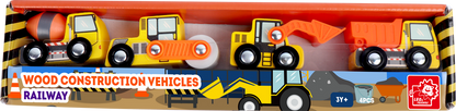 Leo & Friends Wooden Construction Vehicles – 4 Piece Set for Creative Play 3+ - kidscars.ie - [Kids Electric Cars]