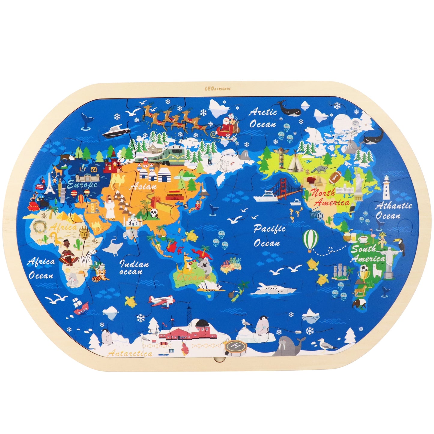 World Tour Kid’s Jigsaw Puzzle 48-Piece Wooden Educational Puzzle for Kids 3–6 - kidscars.ie - [Kids Electric Cars]