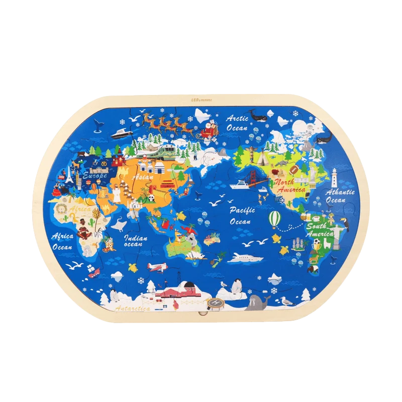 World Tour Kid’s Jigsaw Puzzle 48-Piece Wooden Educational Puzzle for Kids 3–6 - kidscars.ie - [Kids Electric Cars]