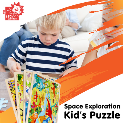 Space Exploration Wooden Puzzle 48-Piece Educational Set for Kids 3+ - kidscars.ie - [Kids Electric Cars]
