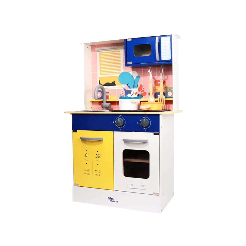 Wooden Light & Sound Kitchen Set Pretend Play Cooking 3+ - kidscars.ie - [Kids Electric Cars]