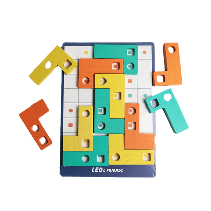 Wooden L-Shaped Geometric Matching Game 30 Challenge Cards, Magnetic Puzzle for Kids 3+ - kidscars.ie - [Kids Electric Cars]