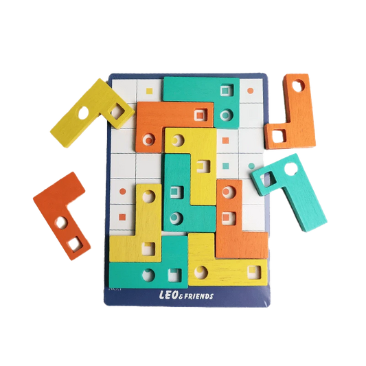 Wooden L-Shaped Geometric Matching Game 30 Challenge Cards, Magnetic Puzzle for Kids 3+ - kidscars.ie - [Kids Electric Cars]