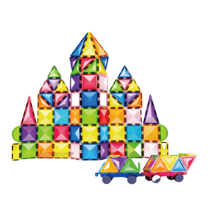 Leo & Friends Magnetic Tiles Puzzle – 100 PCS Building Set 3+ - kidscars.ie - [Kids Electric Cars]