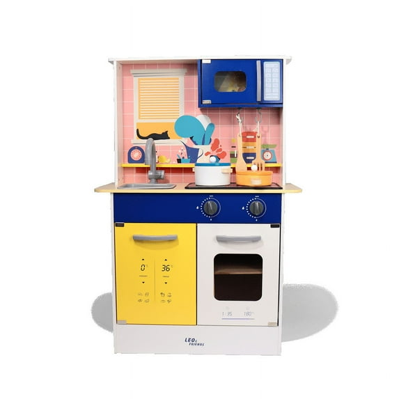 Wooden Light & Sound Kitchen Set Pretend Play Cooking 3+ - kidscars.ie - [Kids Electric Cars]