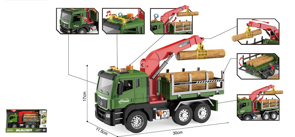 1:10 Scale Tree Log Carrier Truck – Wenyi Builder Series - kidscars.ie - [Kids Electric Cars]