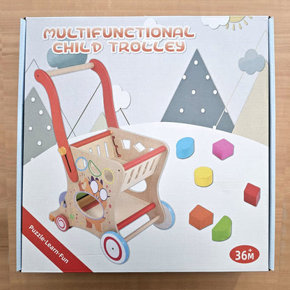 Wooden Pretend Play Shopping Cart