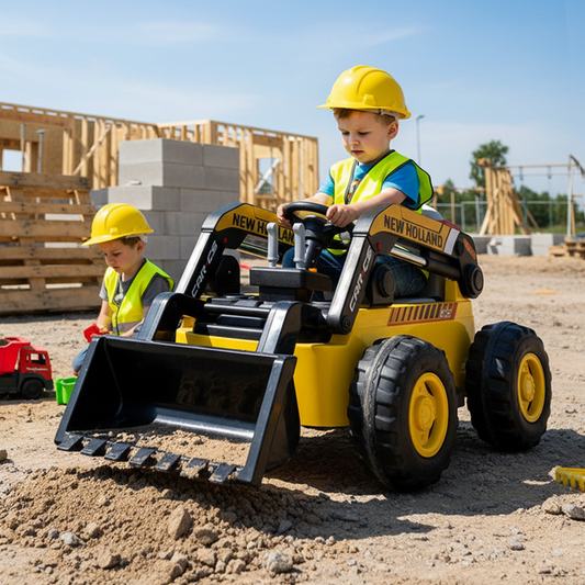 New Holland Yellow Ride On Electric Bulldozer for Kids | 2-8 Years