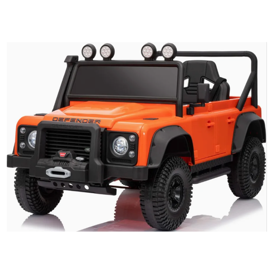 Landrover Defender Official 12V Ride On for Kids | Orange - kidscars.ie - [Kids Electric Cars]