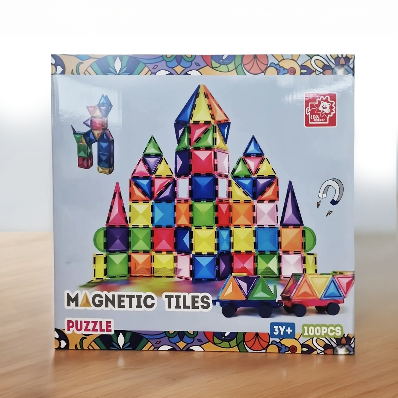 Leo & Friends Magnetic Tiles Puzzle – 100 PCS Building Set 3+ - kidscars.ie - [Kids Electric Cars]