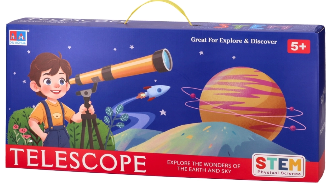 Kids’ Astronomy Telescope 80x Magnification with 3 Optical Lenses Ages 6+ Blue - kidscars.ie - [Kids Electric Cars]