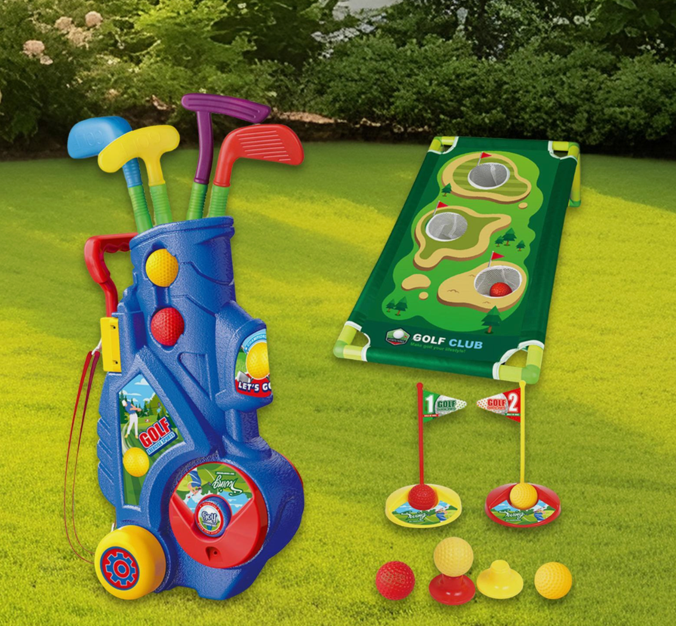 Toddlers Golf Set Kids Golf Clubs, Putting Mat & Educational Indoor/Outdoor Golf Game - kidscars.ie - [Kids Electric Cars]