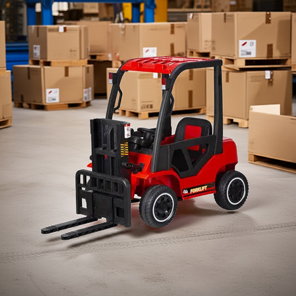 Childrens 12V Electric Forklift Ride-On in Red / Yellow - kidscars.ie - [Kids Electric Cars]