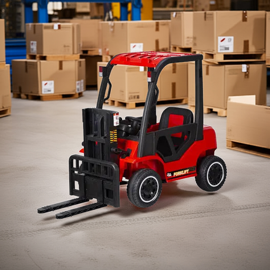 Childrens 12V Electric Forklift Ride-On in Red / Yellow - kidscars.ie - [Kids Electric Cars]