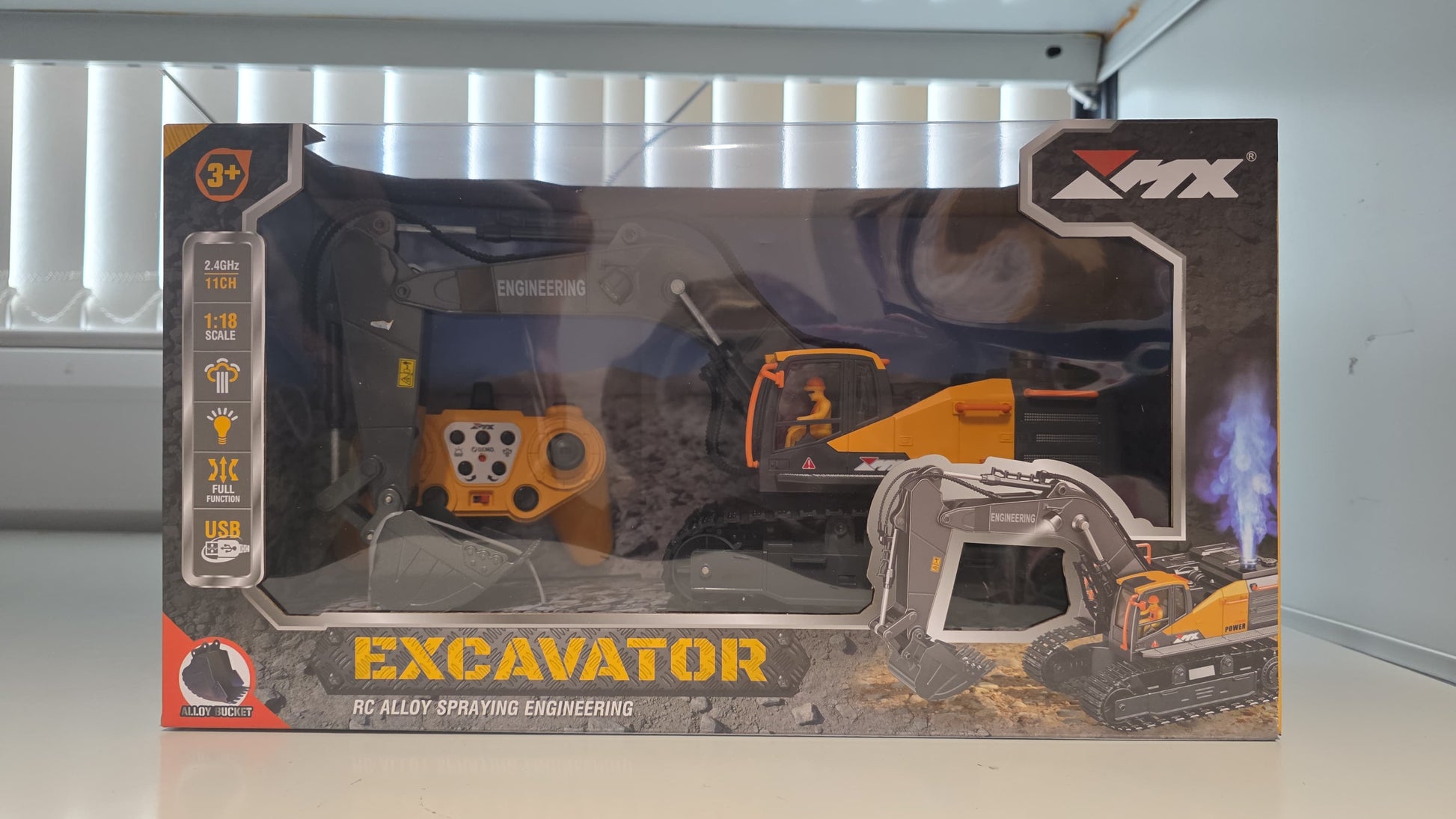 ZMX Engineering Excavator Toy with Remote Control - kidscars.ie - [Kids Electric Cars]