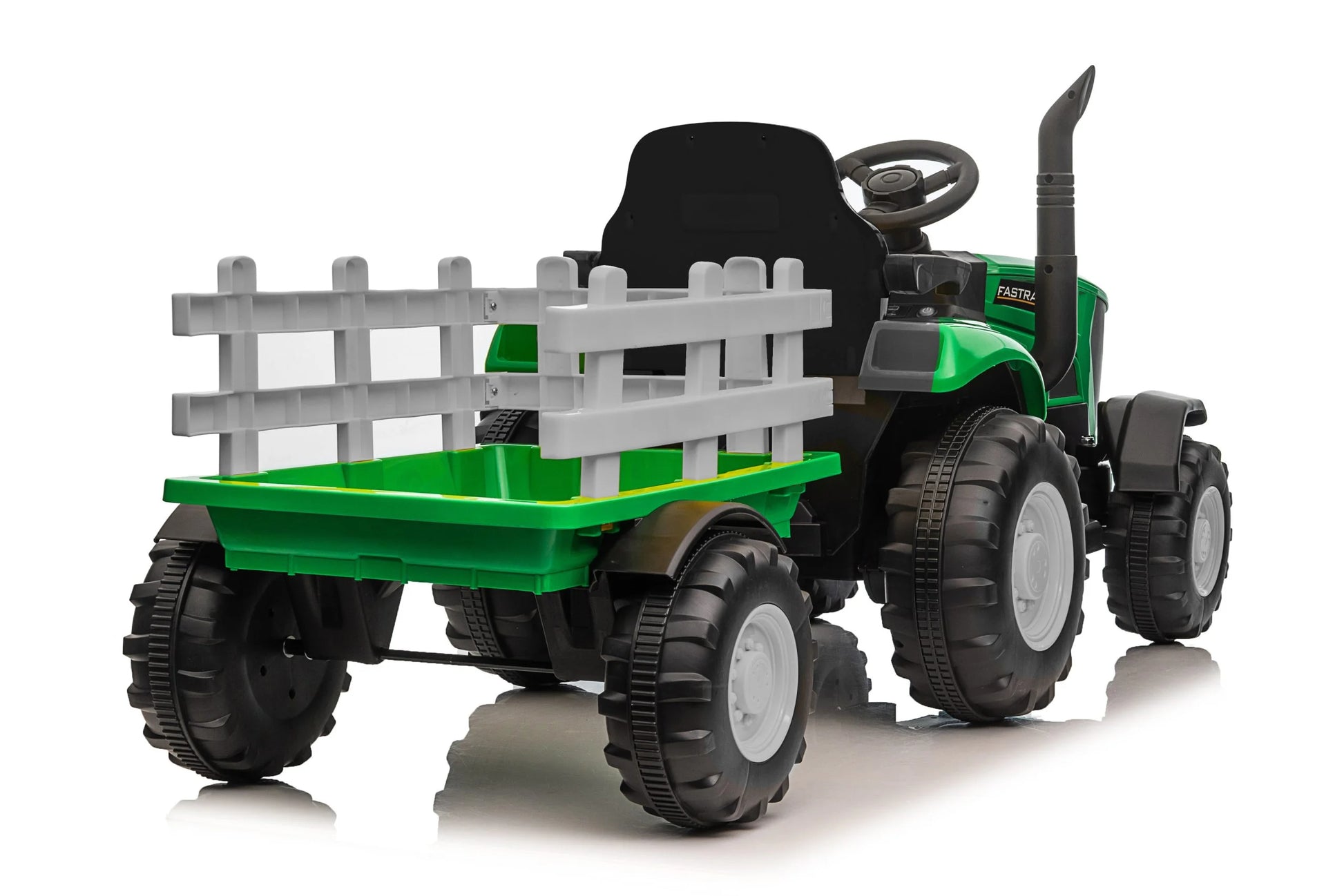 Kids Ride On Electric Tractor and Trailer in Green | 12V - kidscars.ie - [Kids Electric Cars]