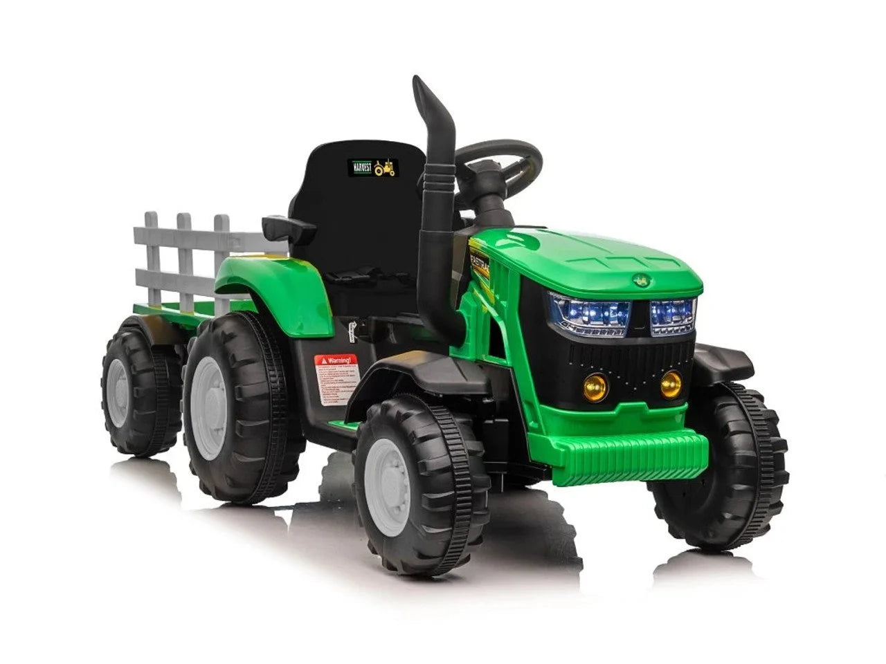 Kids Ride On Electric Tractor and Trailer in Green | 12V - kidscars.ie - [Kids Electric Cars]