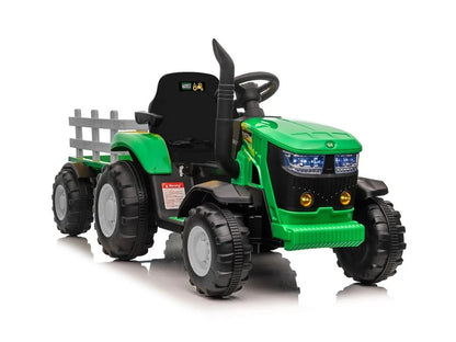 Kids Ride On Electric Tractor and Trailer in Green | 12V - kidscars.ie - [Kids Electric Cars]