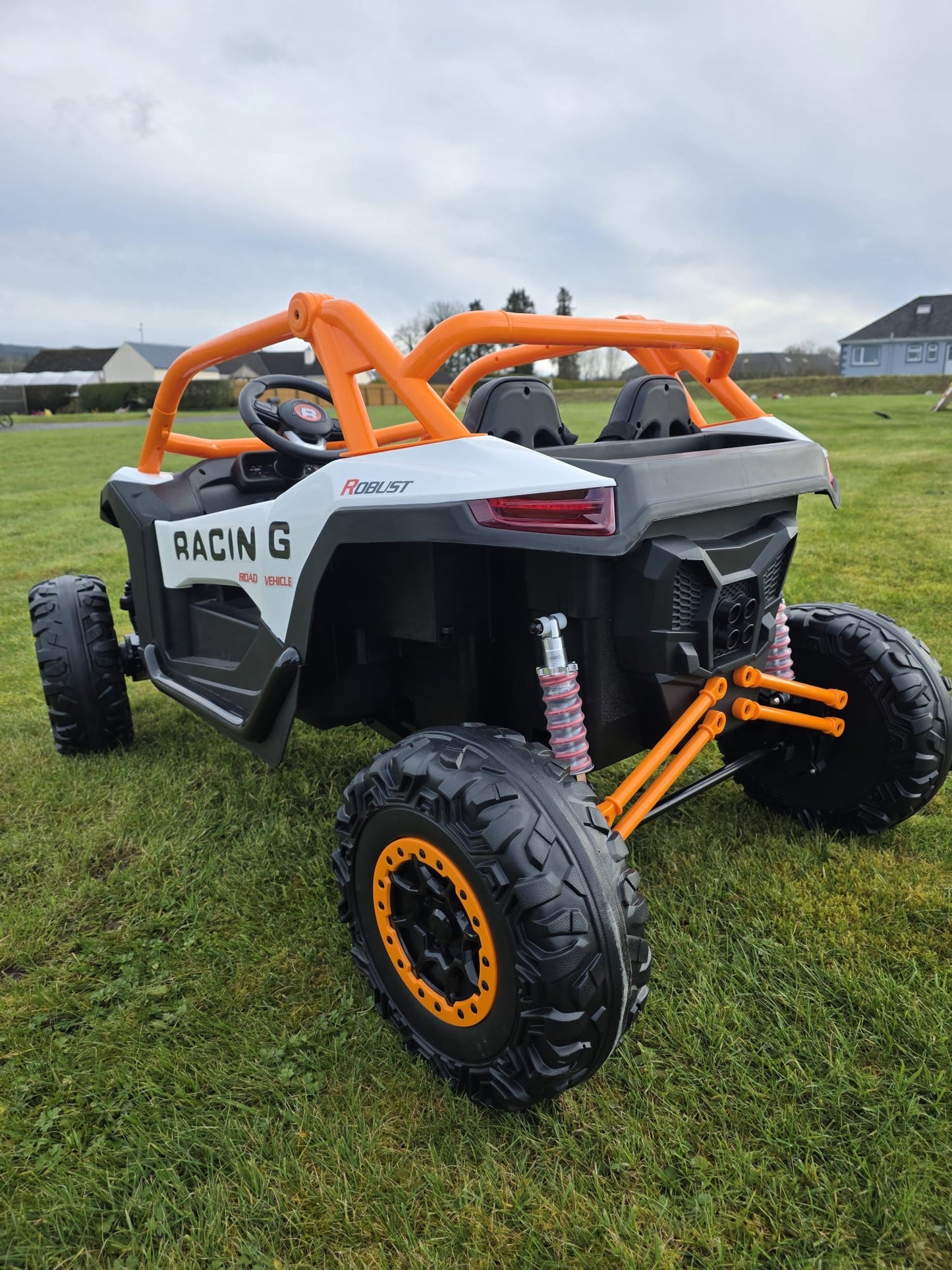 Extreme Two Seat 24V UTV Ride On Toy | White / Orange - kidscars.ie - [Kids Electric Cars]