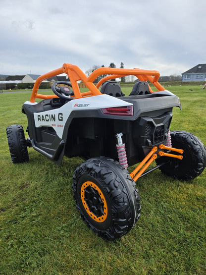 Extreme Two Seat 24V UTV Ride On Toy | White / Orange - kidscars.ie - [Kids Electric Cars]