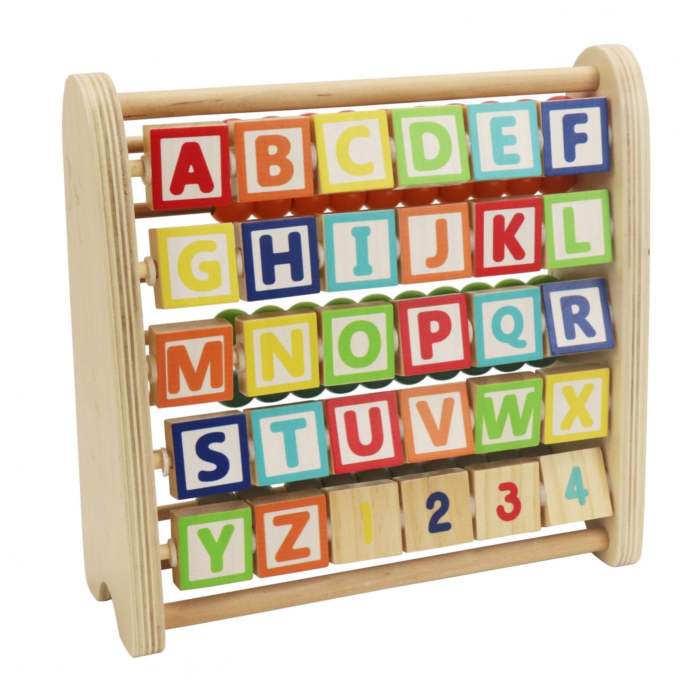 Wooden Double-Sided Alphabet Abacus 9-Piece Montessori Toy - kidscars.ie - [Kids Electric Cars]