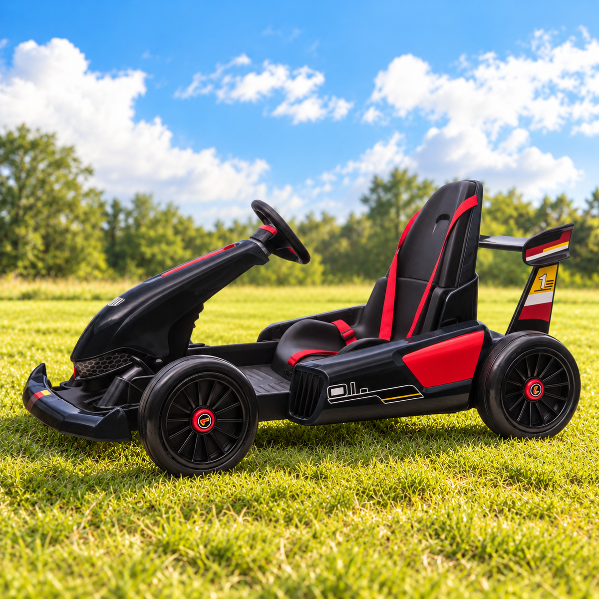 Pre-order: 24V Childrens Ride-on Electric Go-Kart in Black