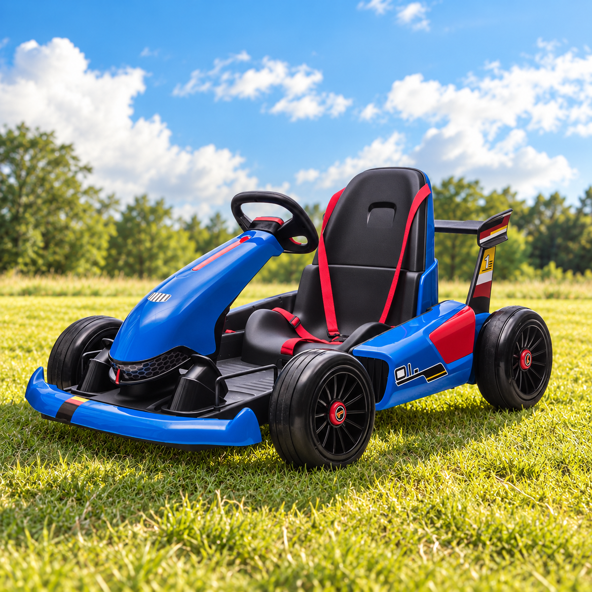 Pre-order: 24V Childrens Ride-on Electric Go-Kart in Blue