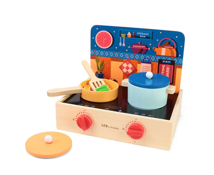 2-in-1 Mini Kitchen Wooden Play Set 15-Piece Pretend Cooking Kit for Kids 24M+ - kidscars.ie - [Kids Electric Cars]