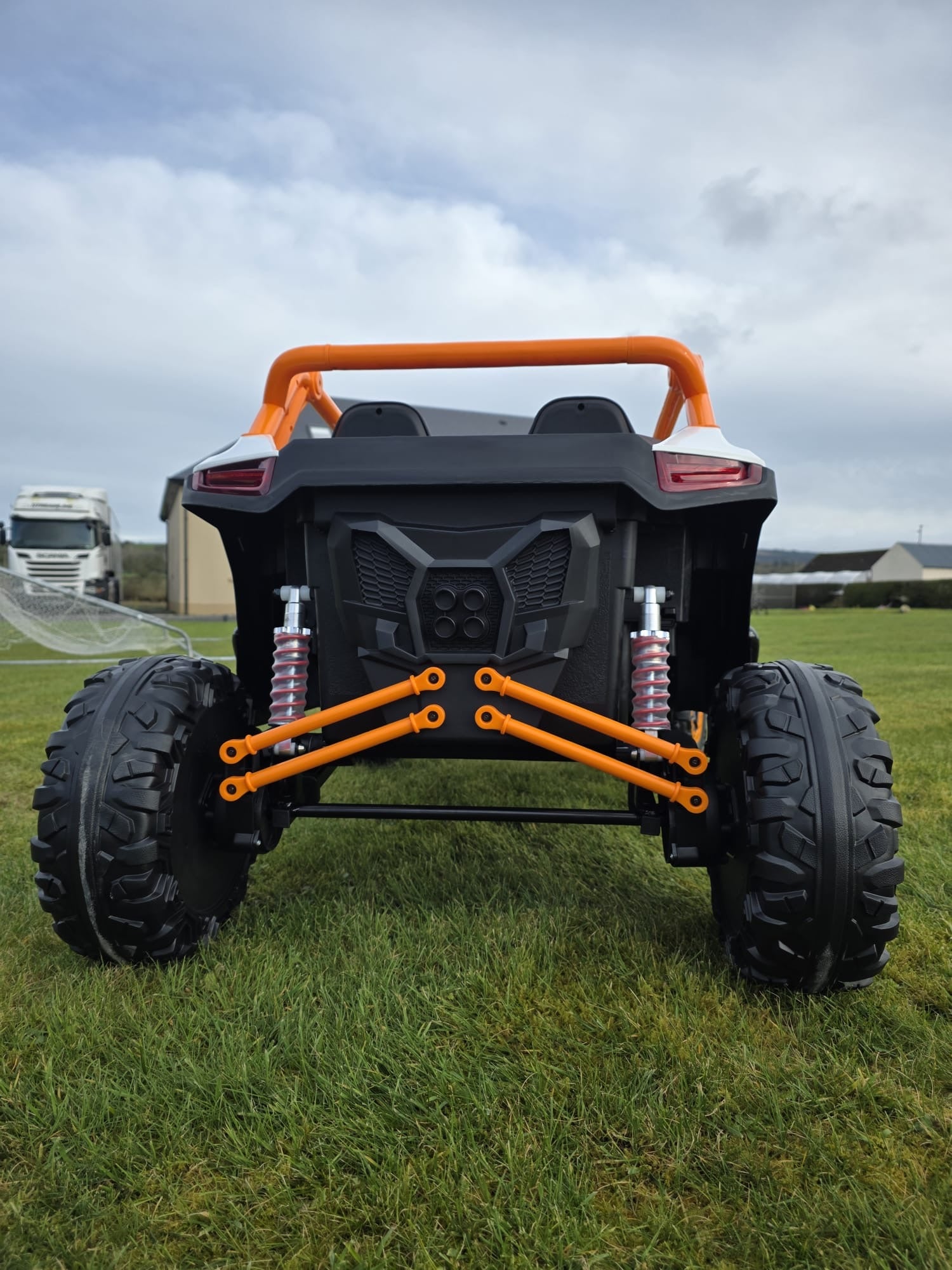 Extreme Two Seat 24V UTV Ride On Toy | White / Orange - kidscars.ie - [Kids Electric Cars]