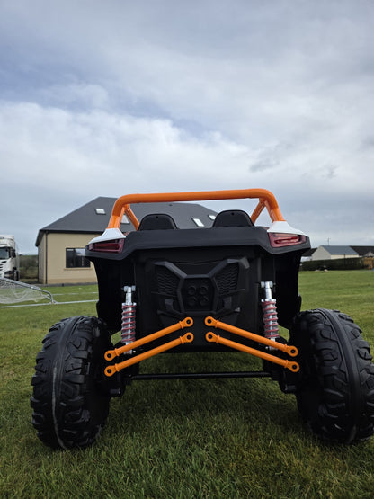 Extreme Two Seat 24V UTV Ride On Toy | White / Orange - kidscars.ie - [Kids Electric Cars]