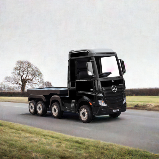 Mercedes Black Official Actro Lorry | 24V Electric Truck with Trailer